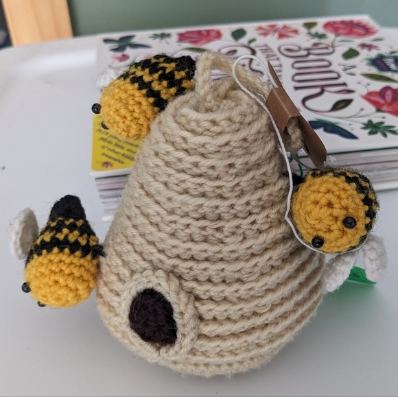Crochet Honey Bee Hive Plush OOAK Handmade HANDCRAFTED - Picture 6 of 11